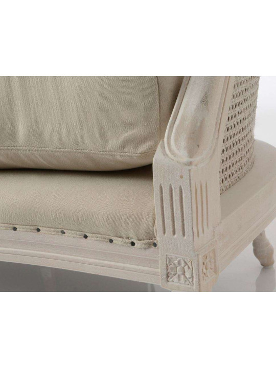 Canapé bergère large canné Louis XV