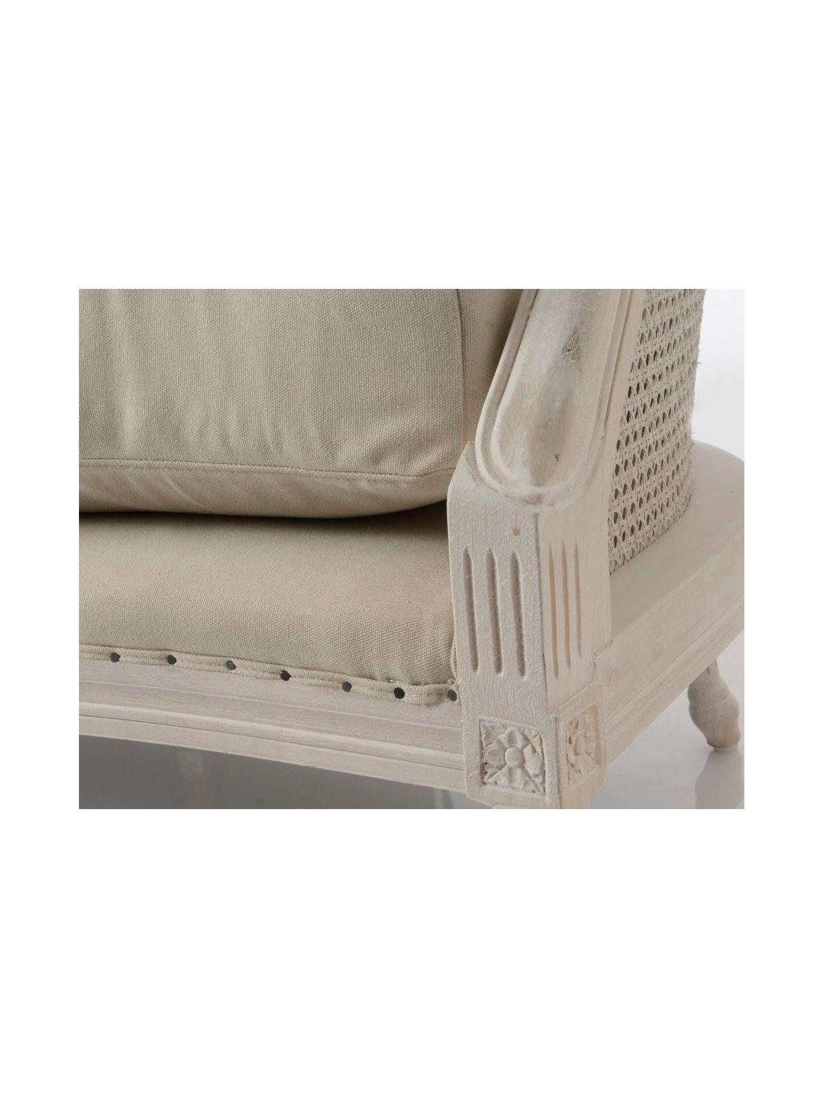 Canapé bergère large canné Louis XV