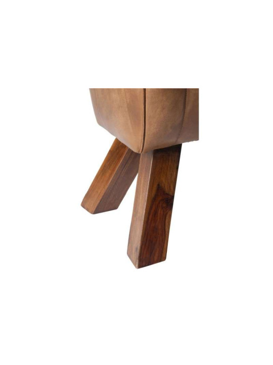 Grand tabouret de cheval cuir vintage Jolipa