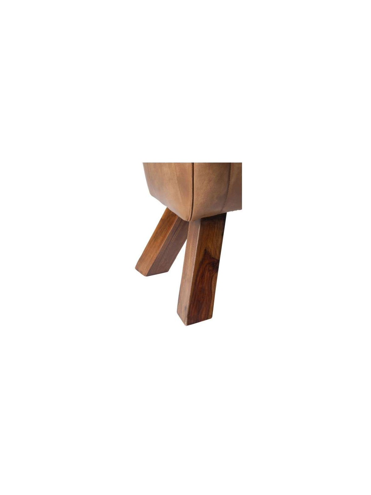 Grand tabouret de cheval cuir vintage Jolipa
