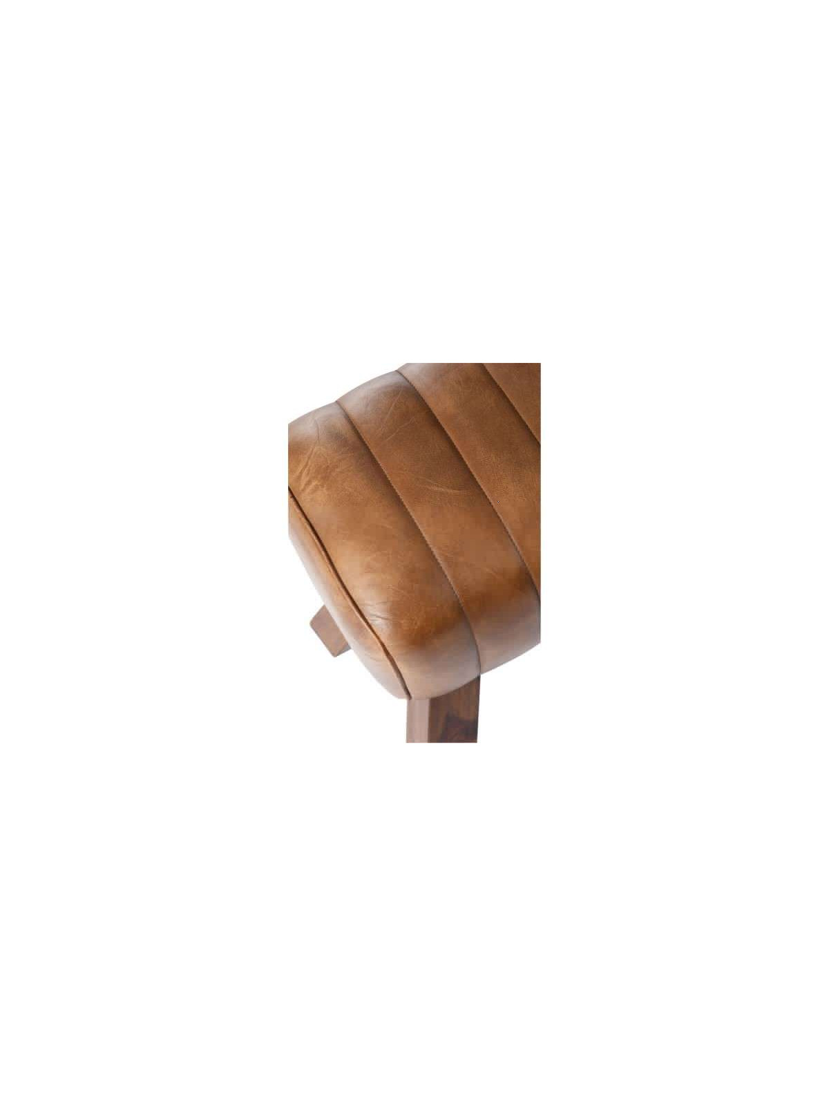 Grand tabouret de cheval cuir vintage Jolipa