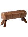 Grand tabouret de cheval cuir vintage Jolipa
