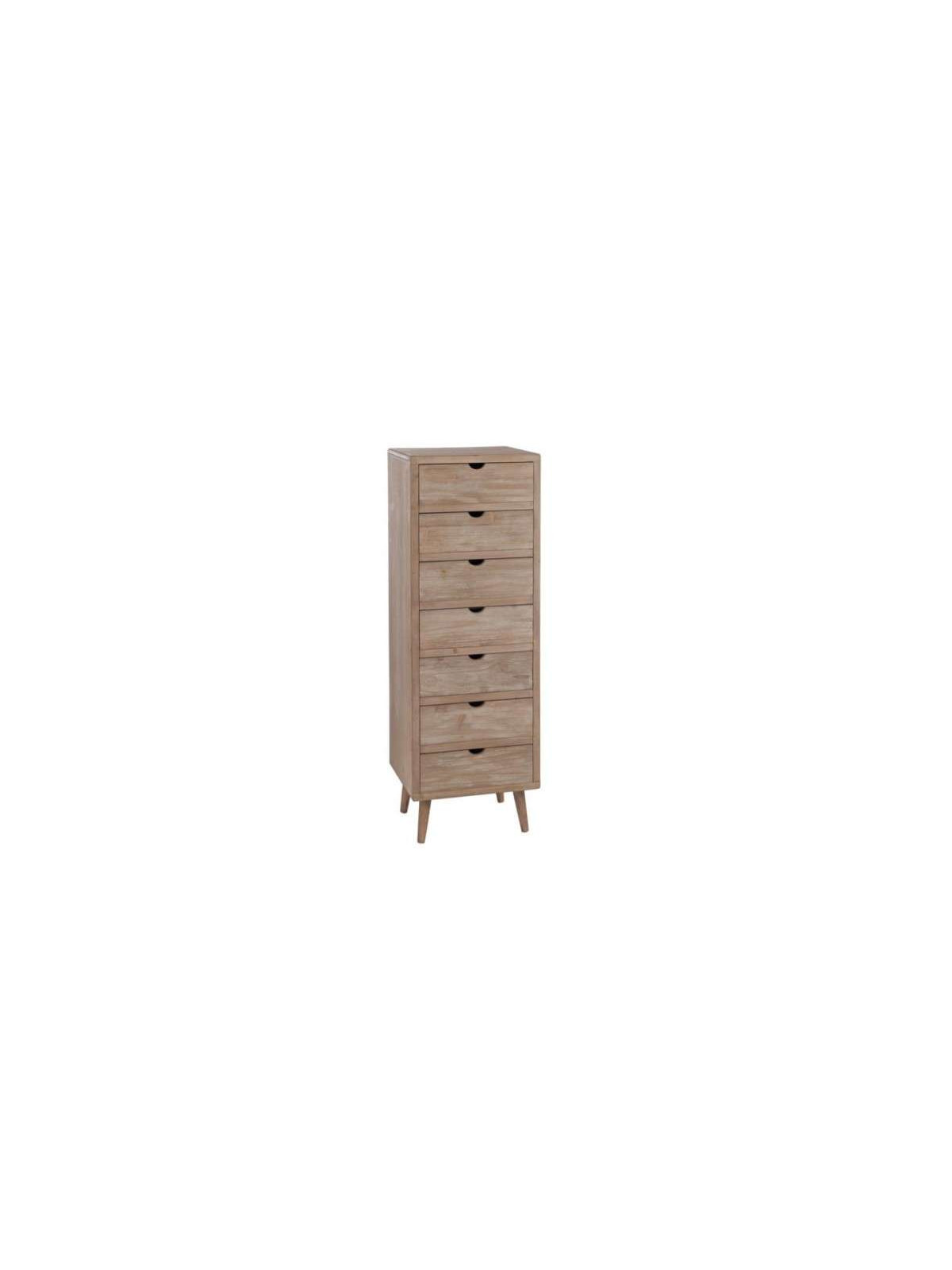 Chiffonnier haut bois 7 tiroirs scandinave Jolipa