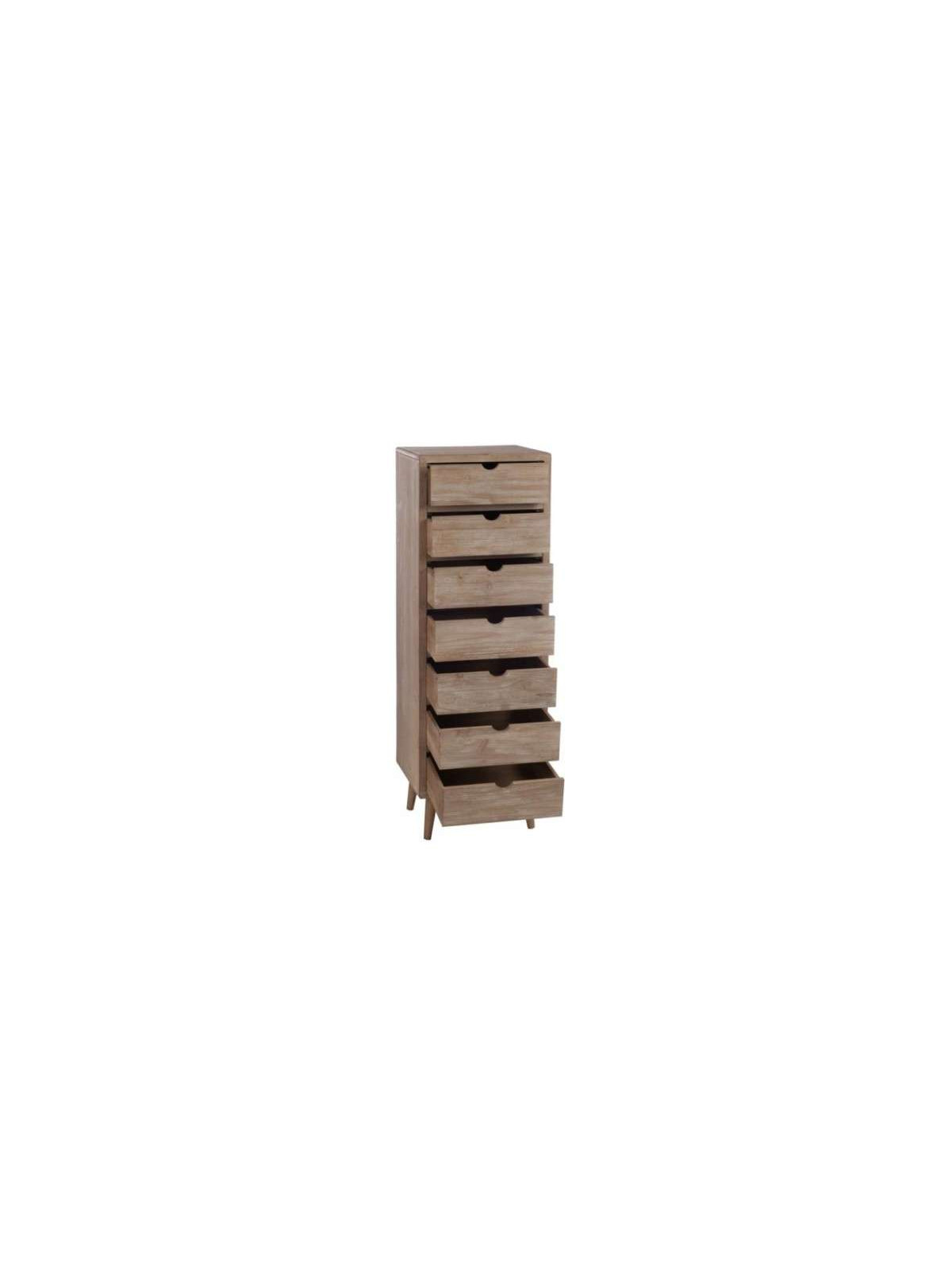 Chiffonnier haut bois 7 tiroirs scandinave Jolipa