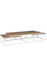 Tables de salon gigognes métal blanc et bois Jolipa