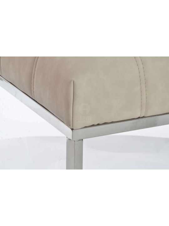Banquette beige moderne chic acier chromé