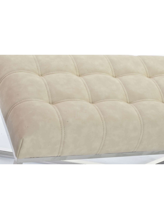 Banquette beige moderne chic acier chromé