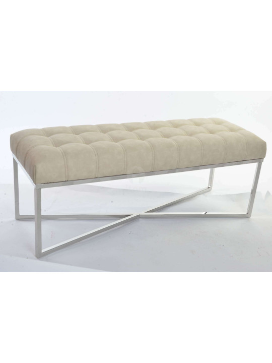 Banquette beige moderne chic acier chromé