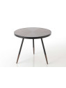 Petite table basse ronde chic marron et métal Touquet