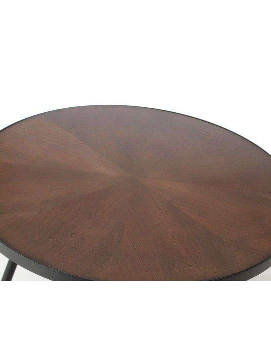 Sellette ronde chic marron et métal Touquet