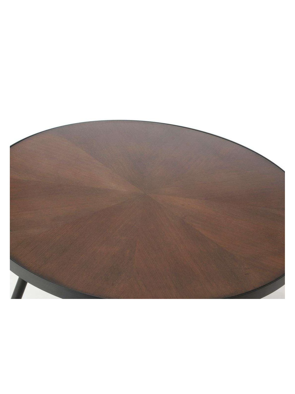 Sellette ronde chic marron et métal Touquet