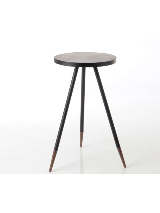 Sellette ronde chic marron et métal Touquet