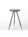 Sellette ronde chic marron et métal Touquet
