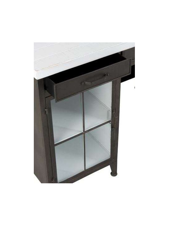 Bureau industriel plateau bois blanc avec placards Jolipa Bureau industriel plateau bois blanc avec placards Jolipa