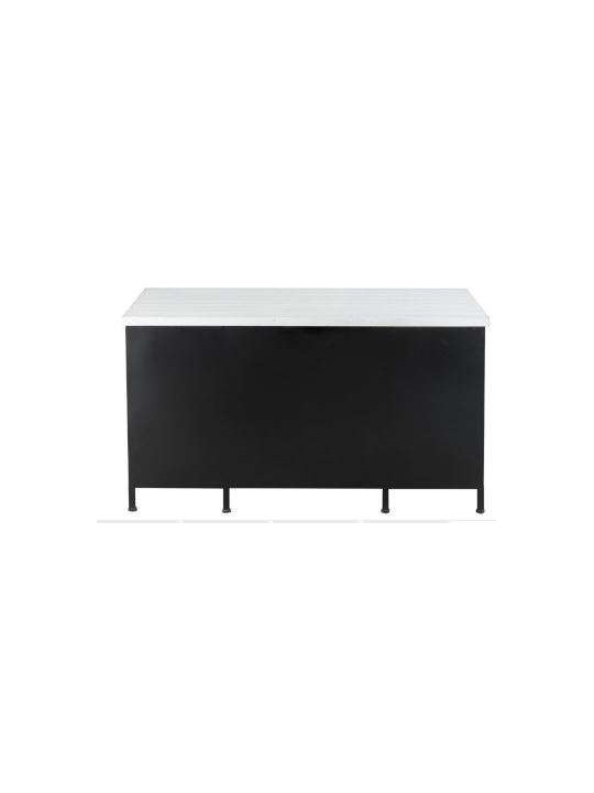 Bureau industriel plateau bois blanc avec placards Jolipa