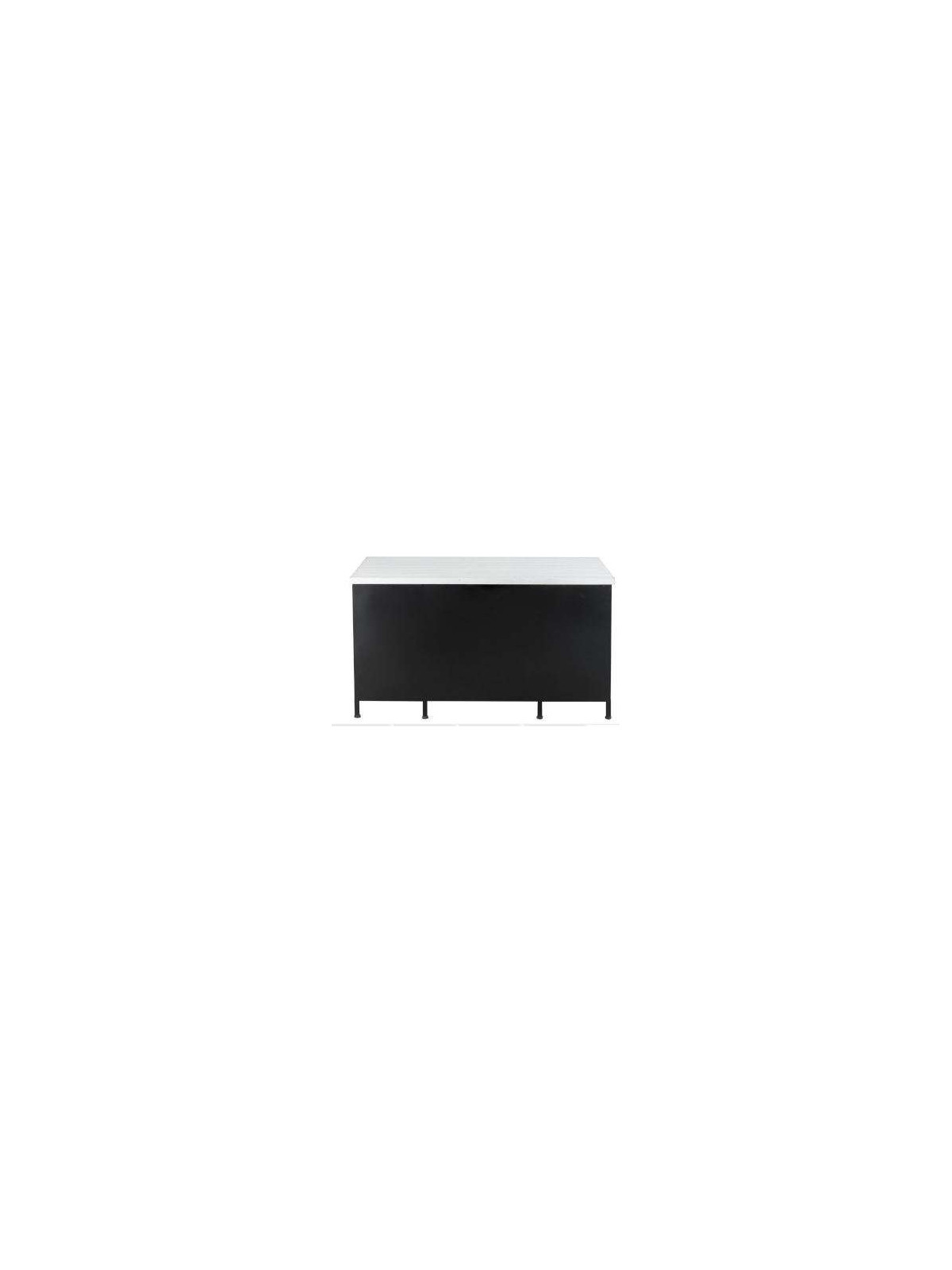 Bureau industriel plateau bois blanc avec placards Jolipa