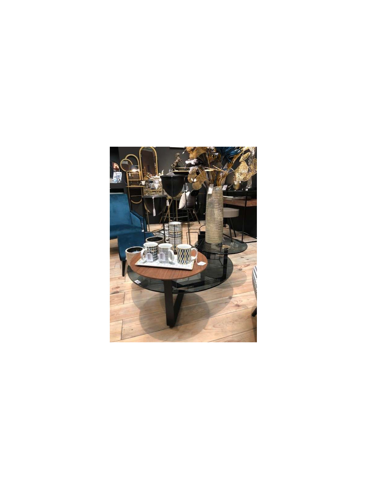 Table basse ronde 3 plateaux