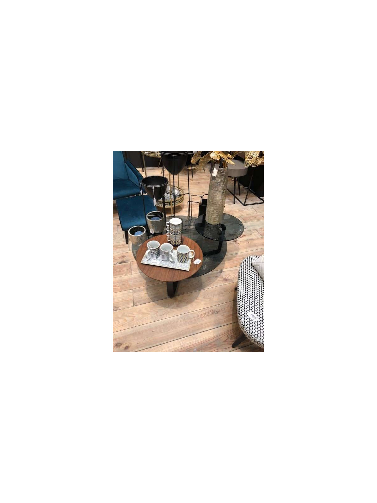 Table basse ronde 3 plateaux