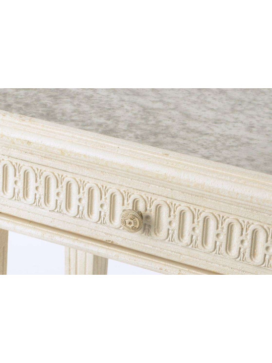 Bout de canapé miroir bois beieg vieilli