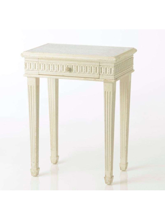 Bout de canapé miroir bois beieg vieilli