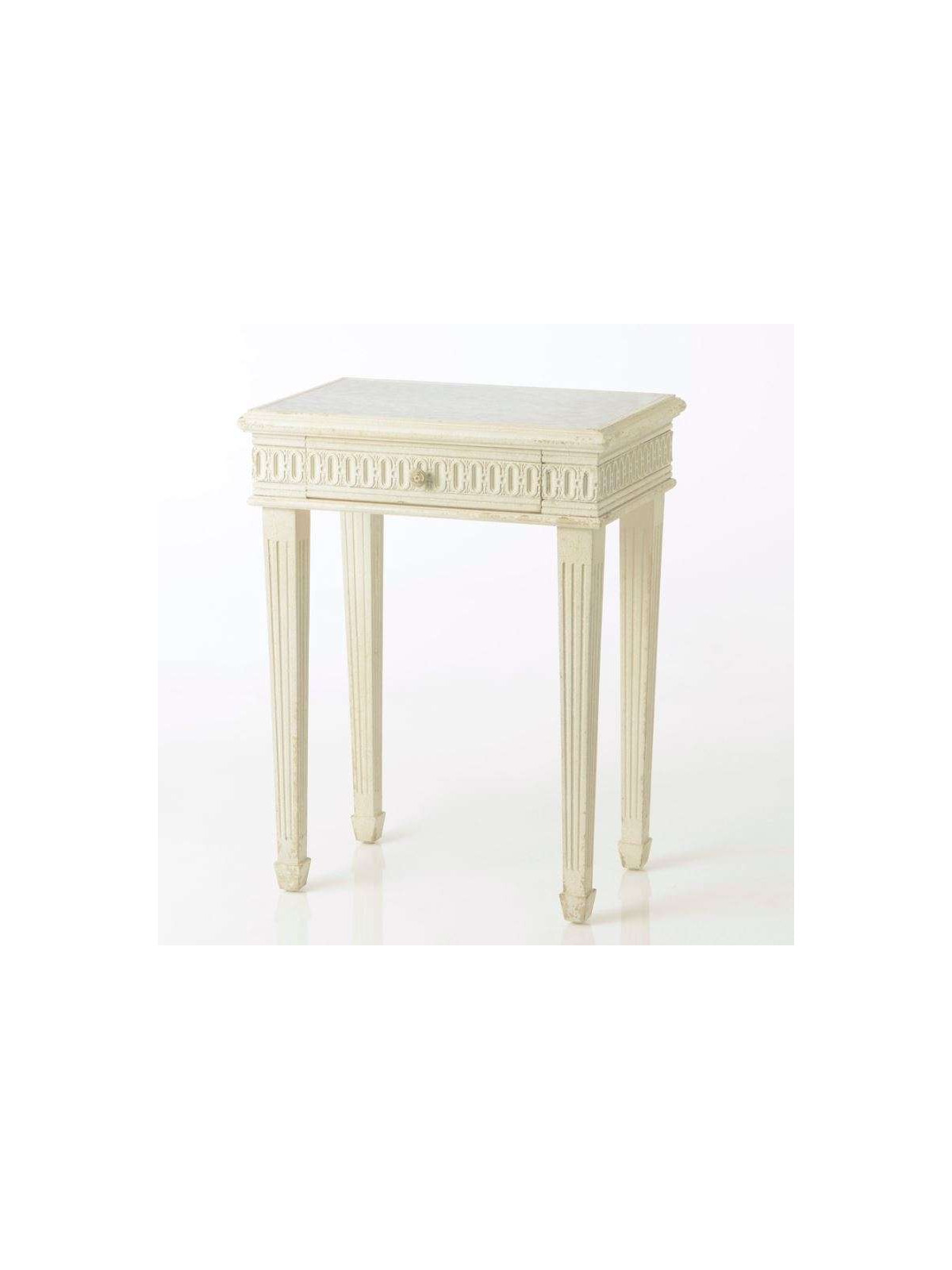 Bout de canapé miroir bois beieg vieilli