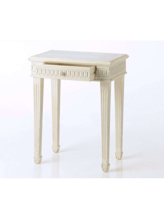 Bout de canapé miroir bois beieg vieilli
