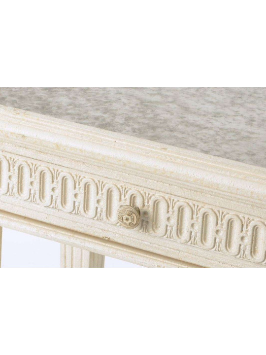 Drapier pierre avec miroir bois beige vieilli