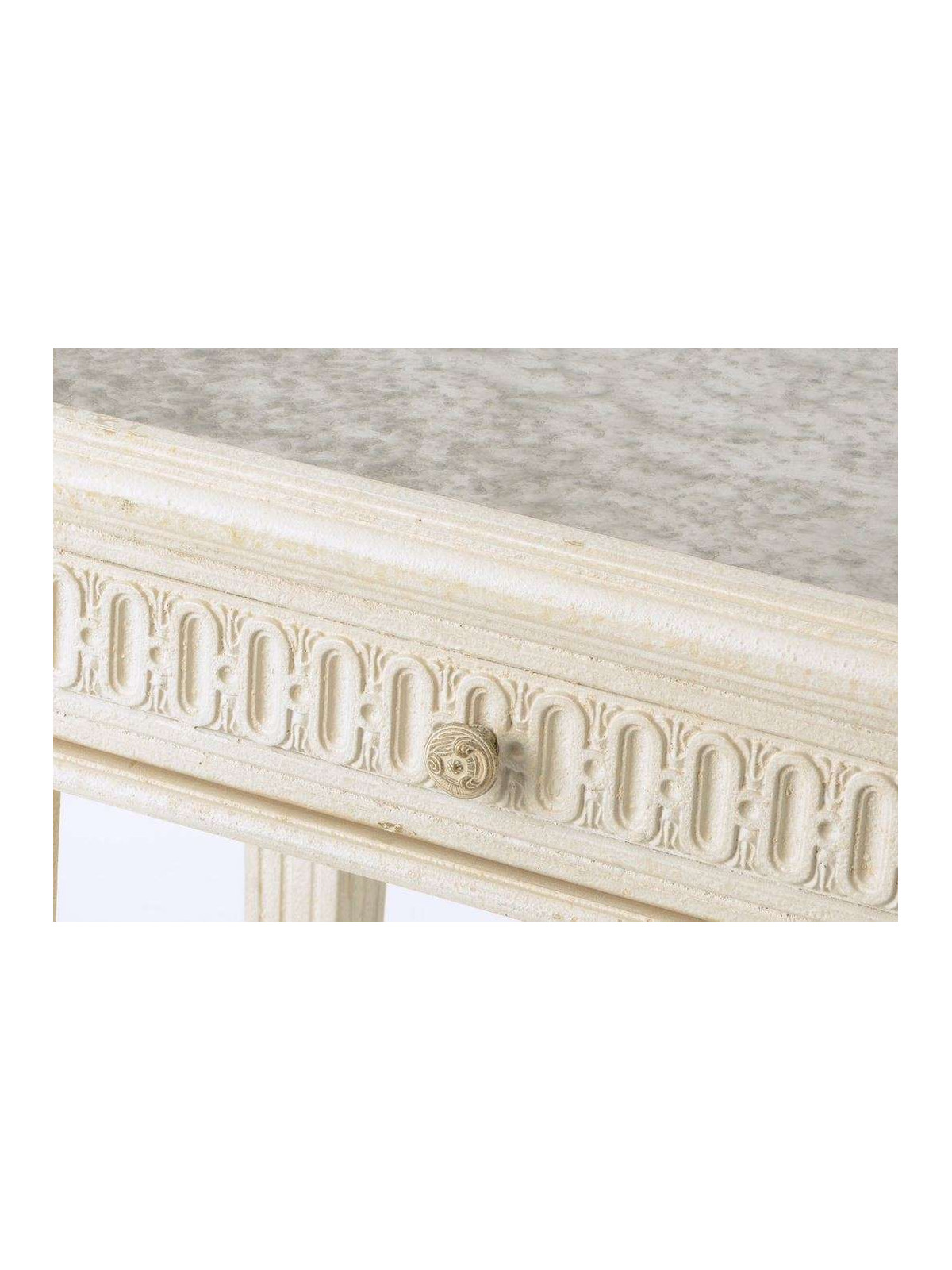 Drapier pierre avec miroir bois beige vieilli