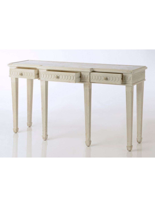 Drapier pierre avec miroir bois beige vieilli