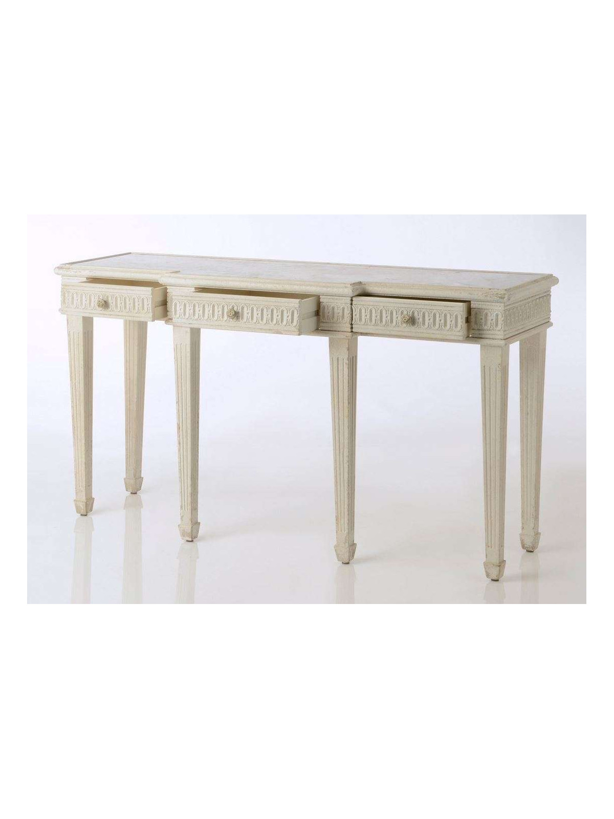 Drapier pierre avec miroir bois beige vieilli
