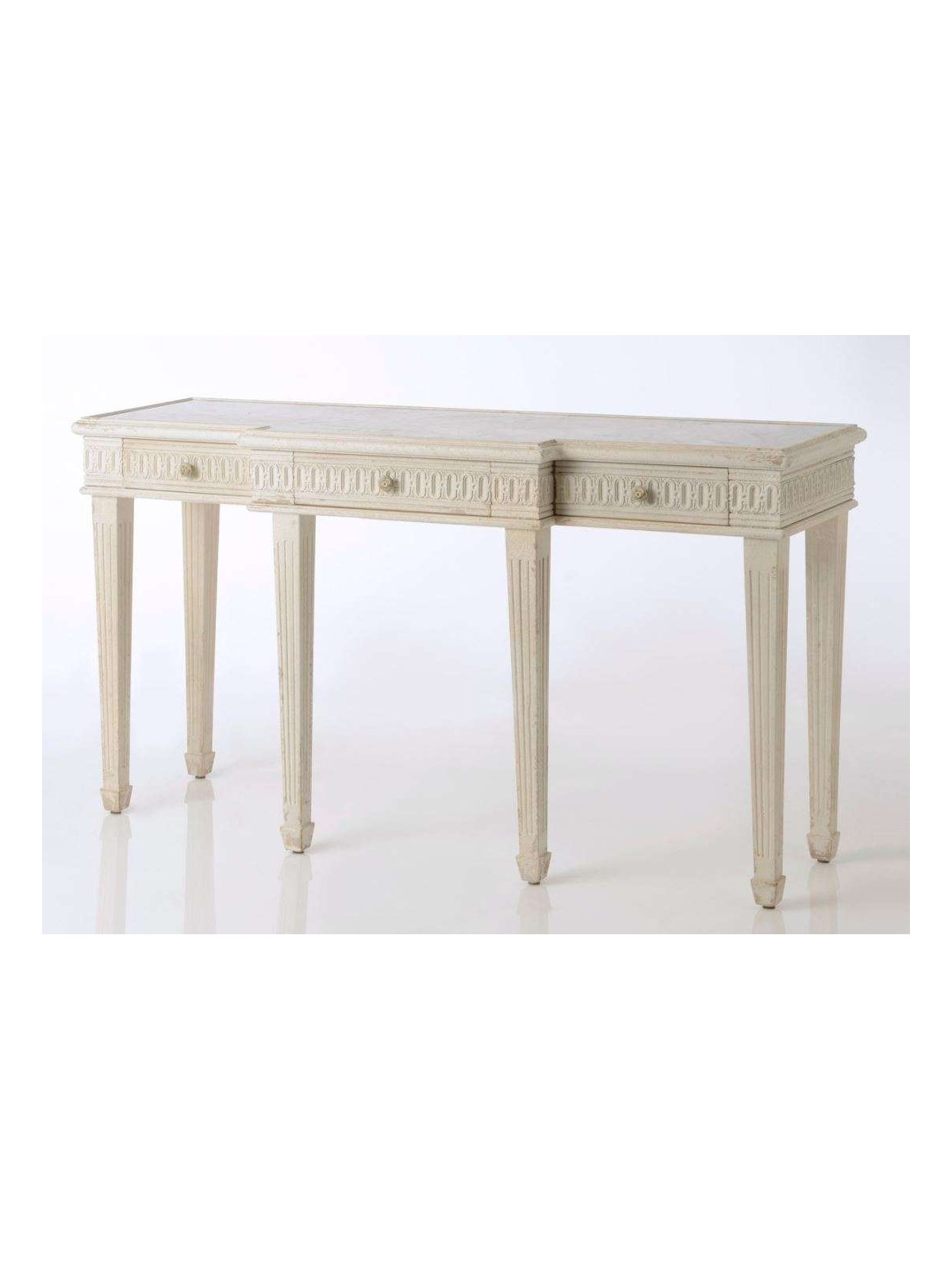 Drapier pierre avec miroir bois beige vieilli