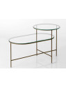 Table basse verre pied métal doré