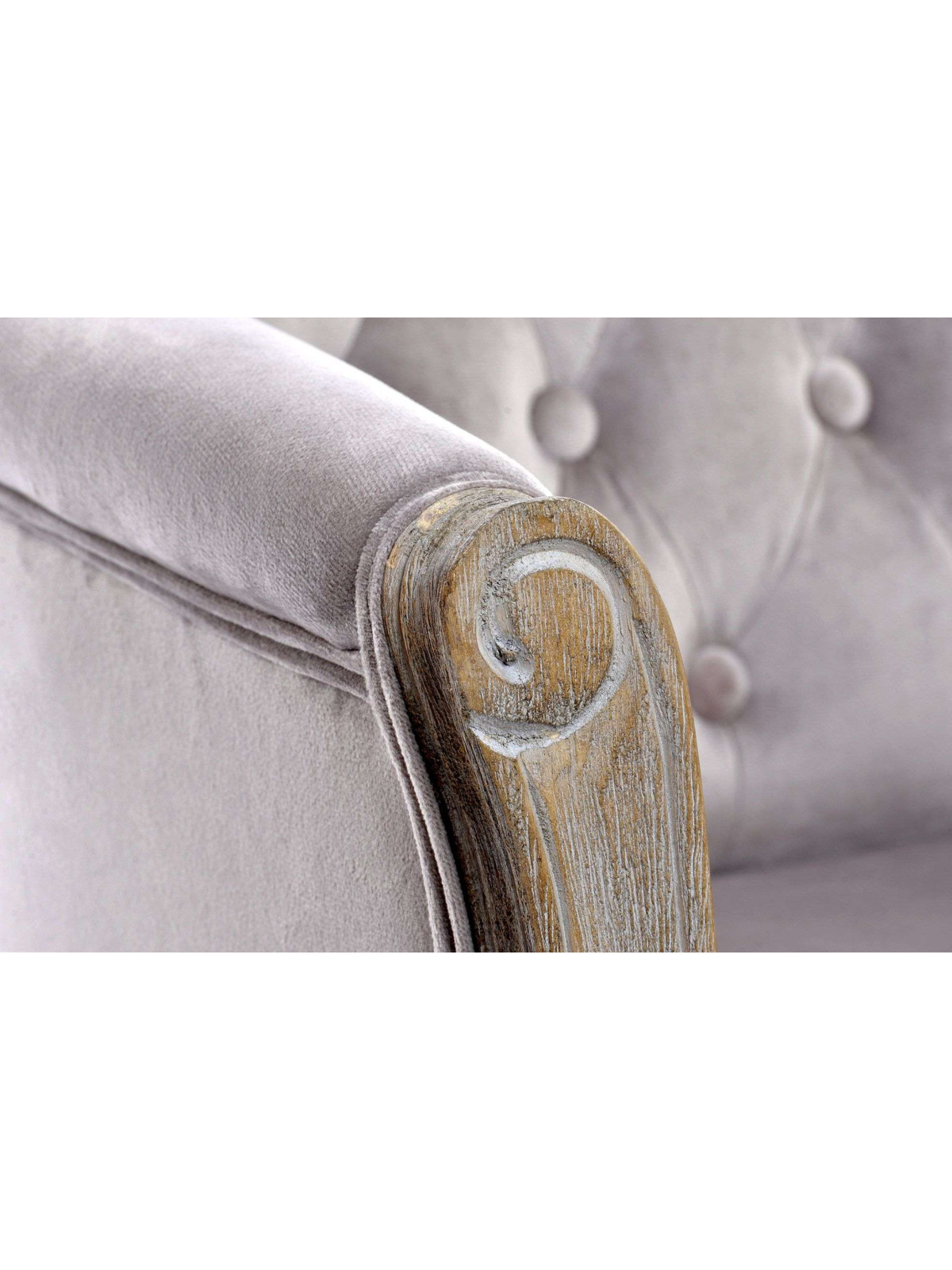Fauteuil cabriolet capitonné vieux rose