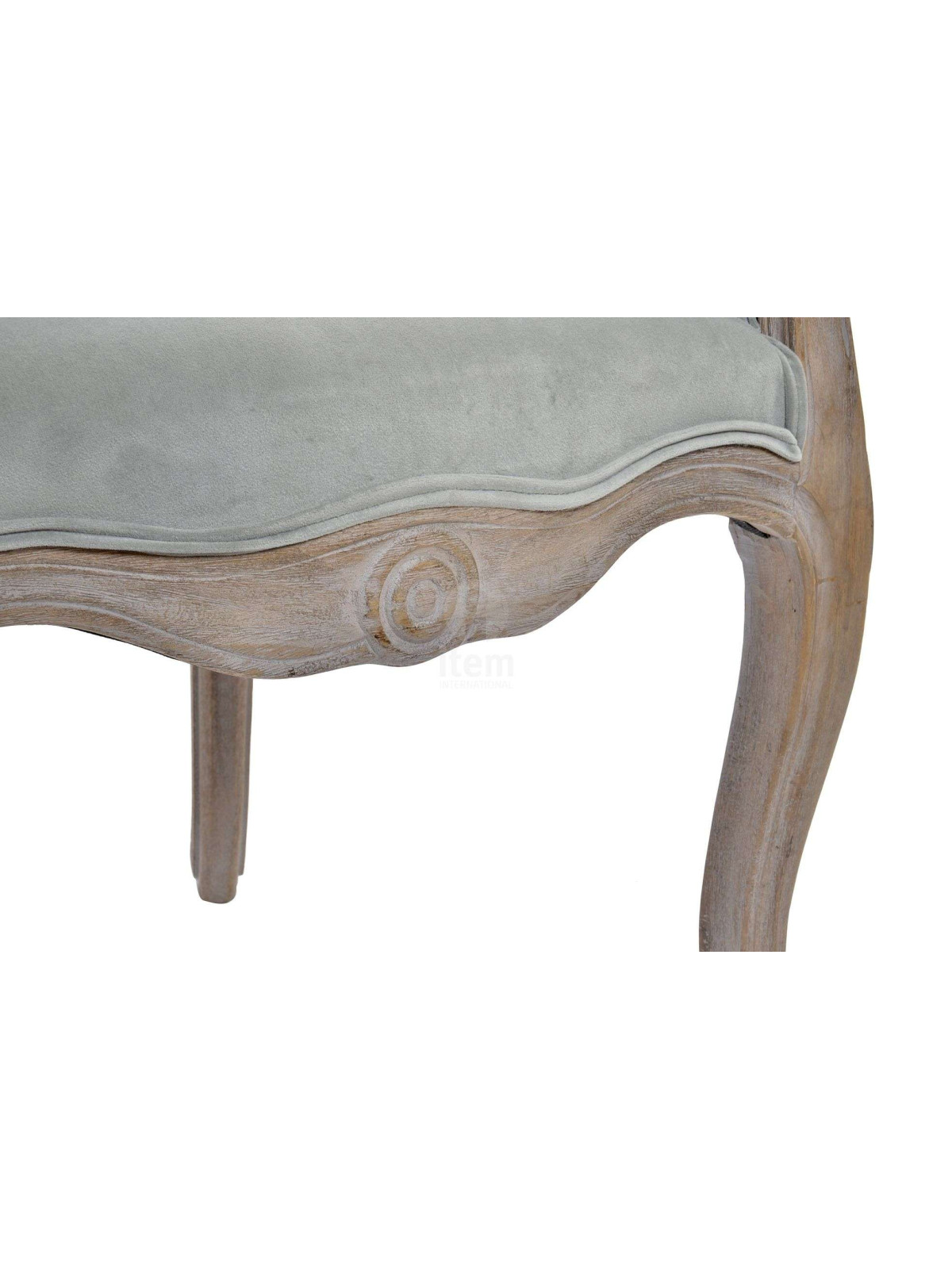 Fauteuil cabriolet capitonné gris velours