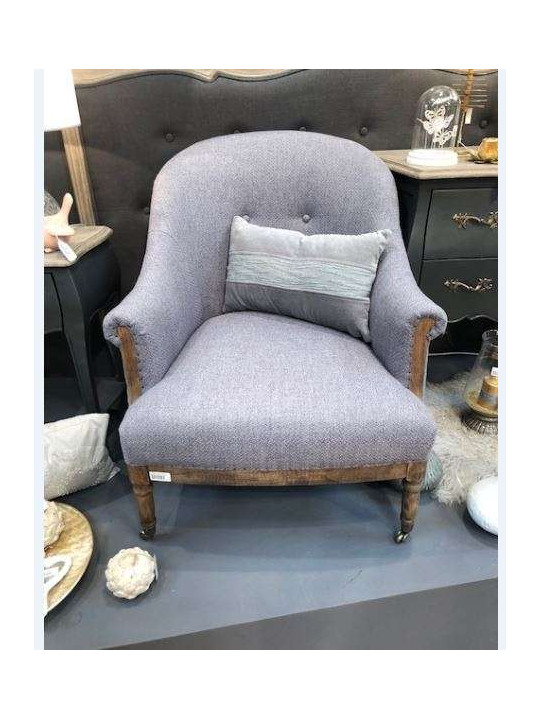 Fauteuil gris chiné sur rouletttes Fauteuil gris chiné sur rouletttes