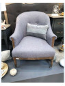 Fauteuil gris chiné sur rouletttes Fauteuil gris chiné sur rouletttes