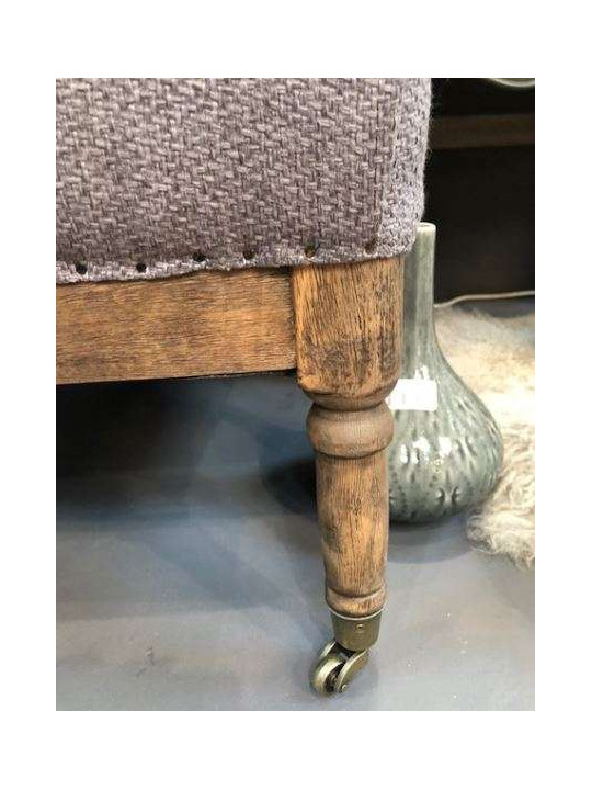 Fauteuil gris chiné sur rouletttes Fauteuil gris chiné sur rouletttes