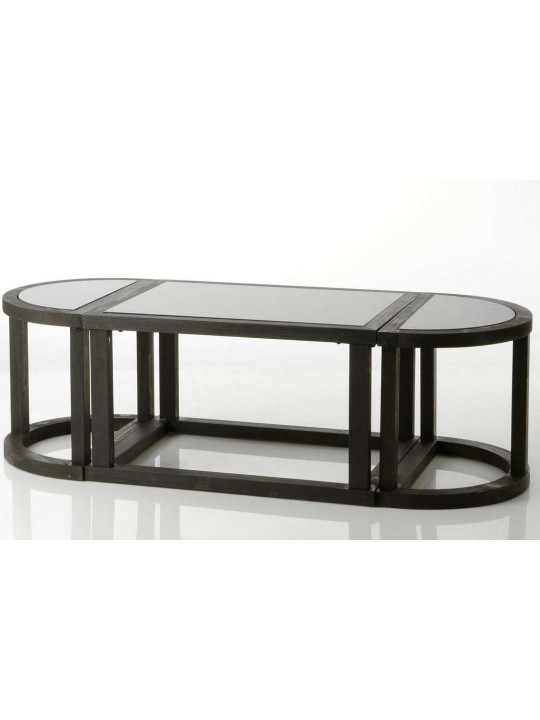 Bout de canapé noir demi lune contemporain black