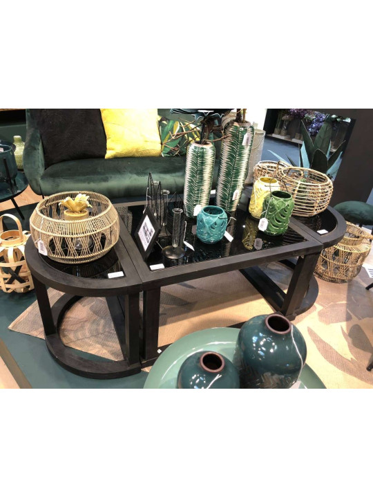 Table de salon noire contemporain black