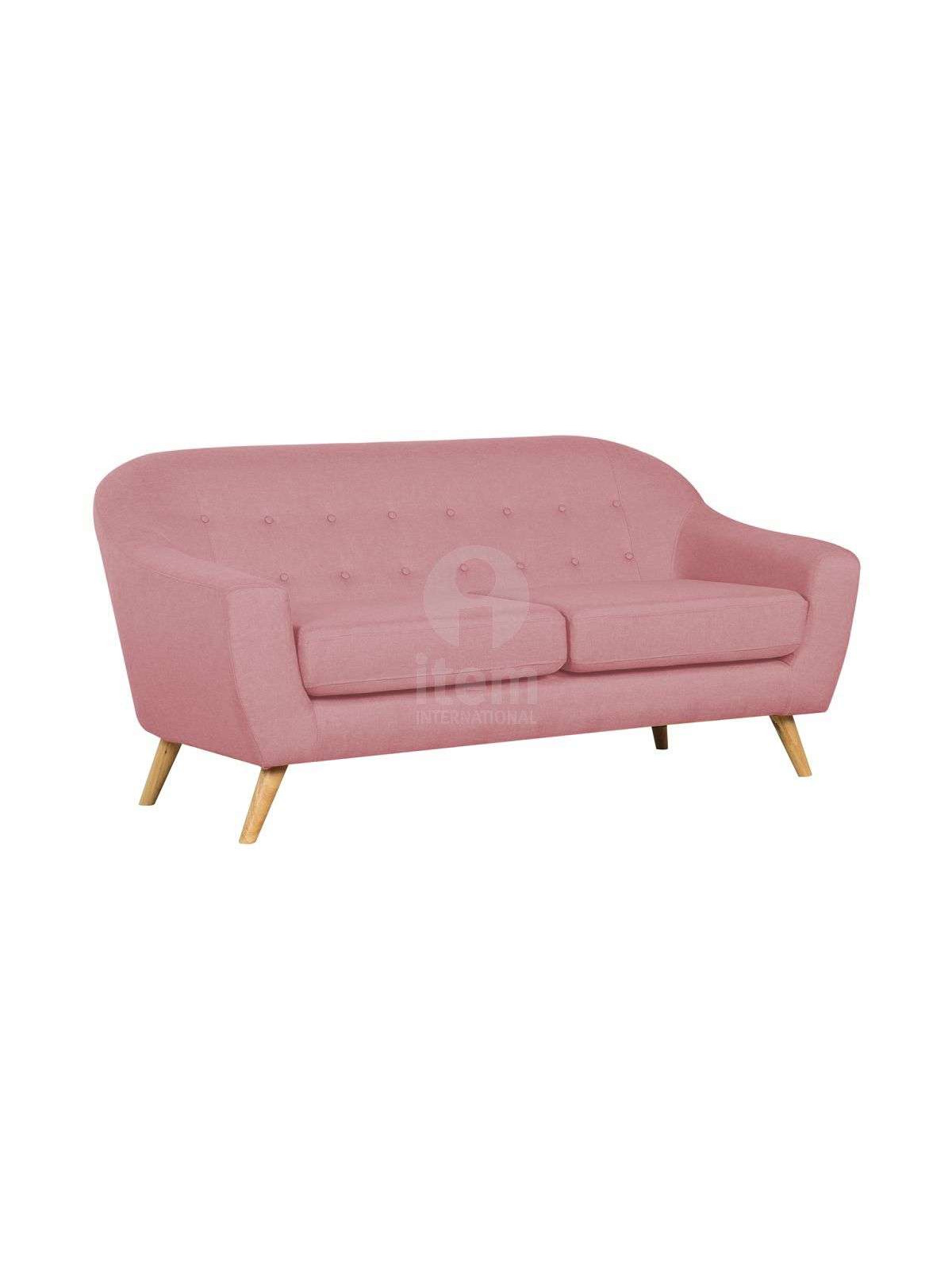 Canapé 3 places rose arrondi moderne Sylvia