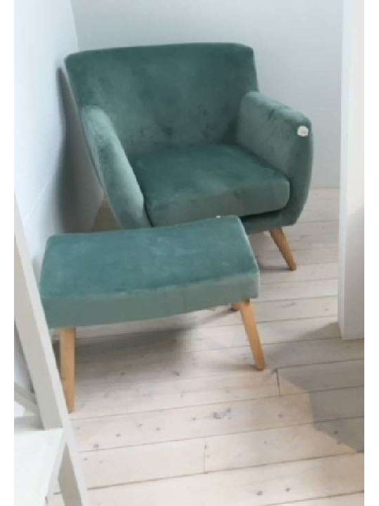 Fauteuil vintage en velours vert Jolipa Fauteuil vintage en velours vert Jolipa