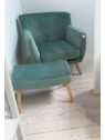 Fauteuil vintage en velours vert Jolipa Fauteuil vintage en velours vert Jolipa