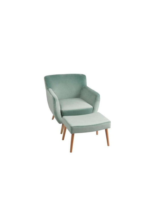 Fauteuil vintage en velours vert Jolipa Fauteuil vintage en velours vert Jolipa
