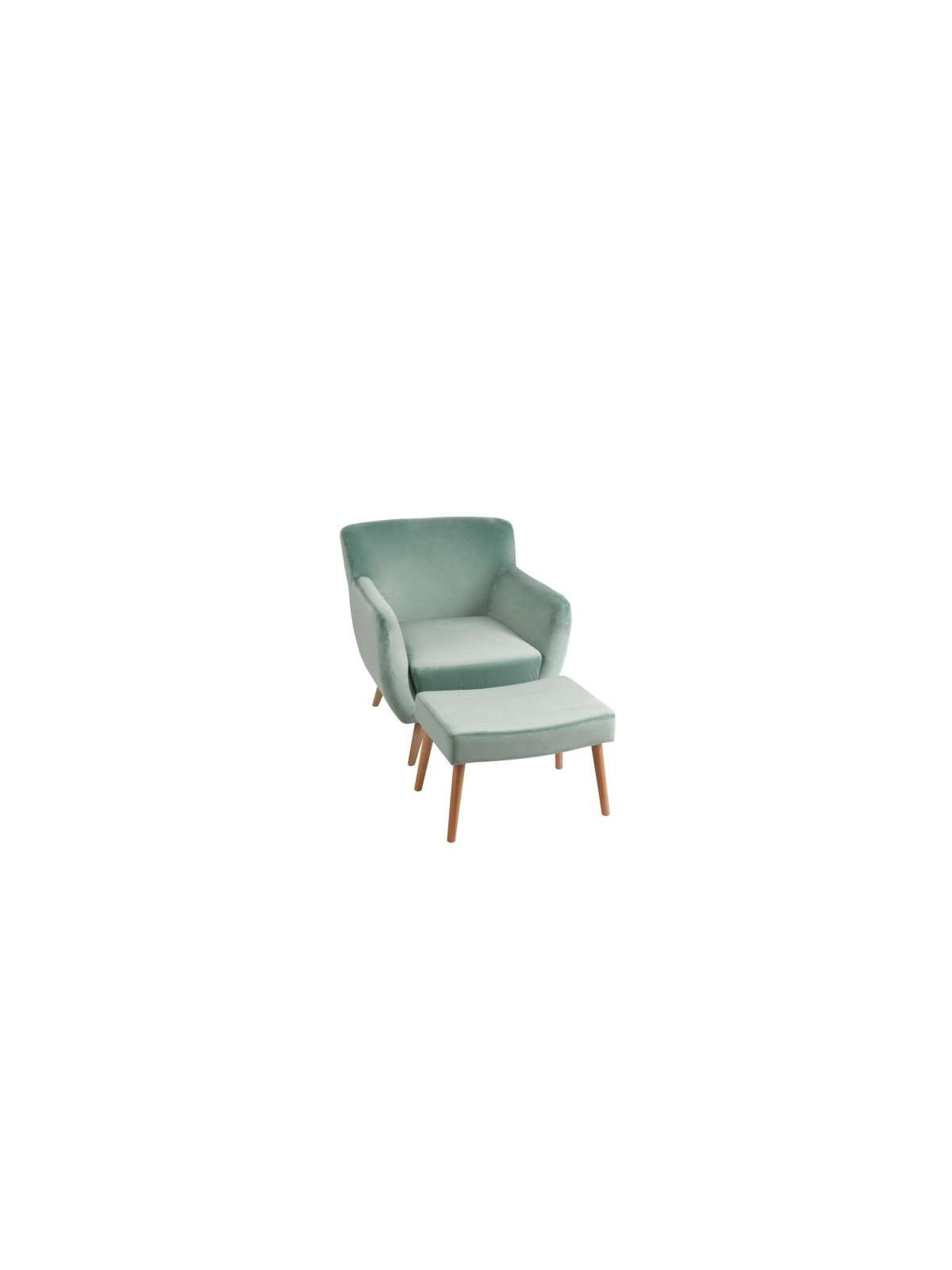 Fauteuil vintage en velours vert Jolipa