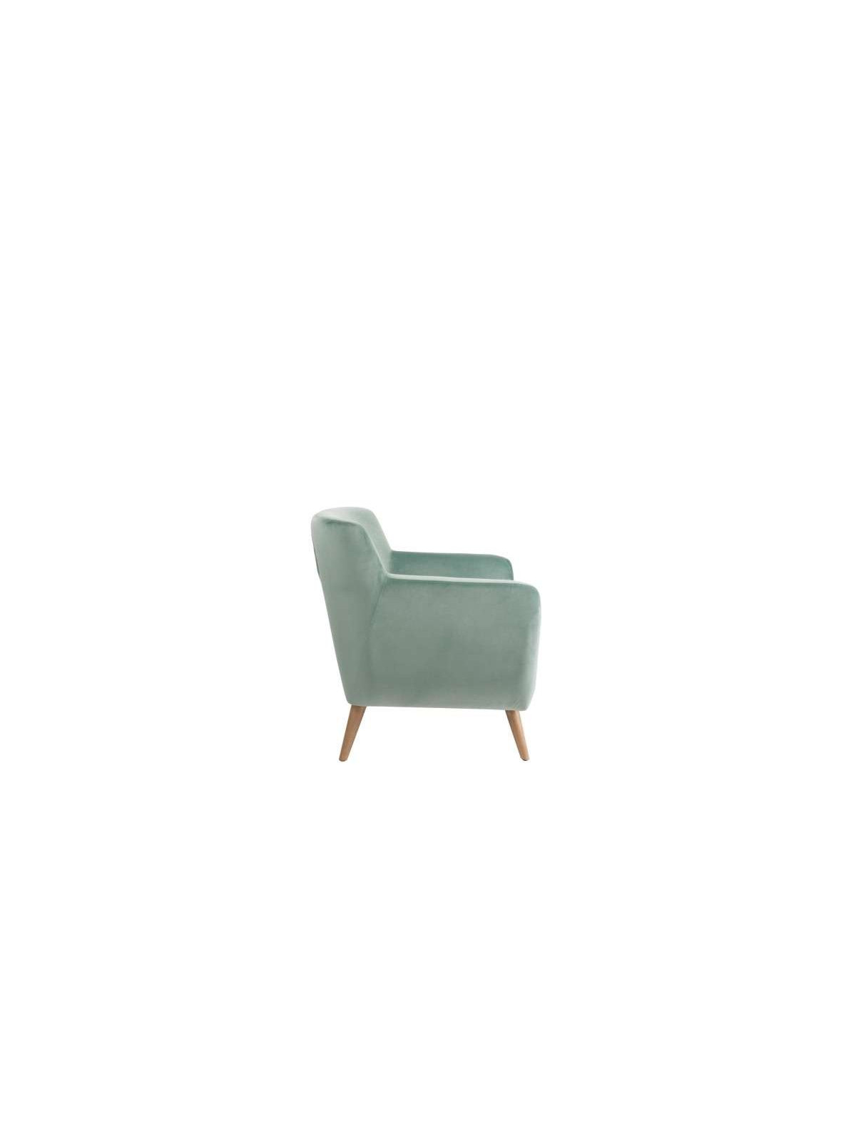 Fauteuil vintage en velours vert Jolipa