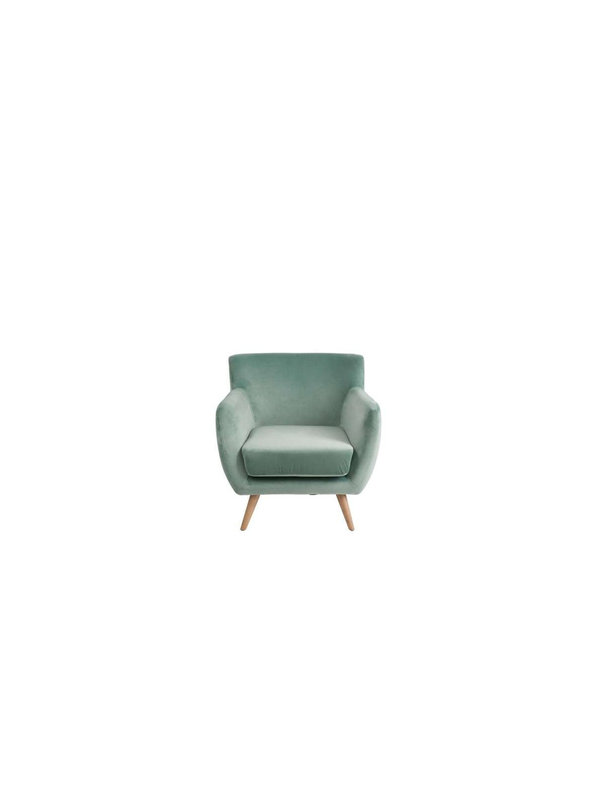 Fauteuil vintage en velours vert Jolipa