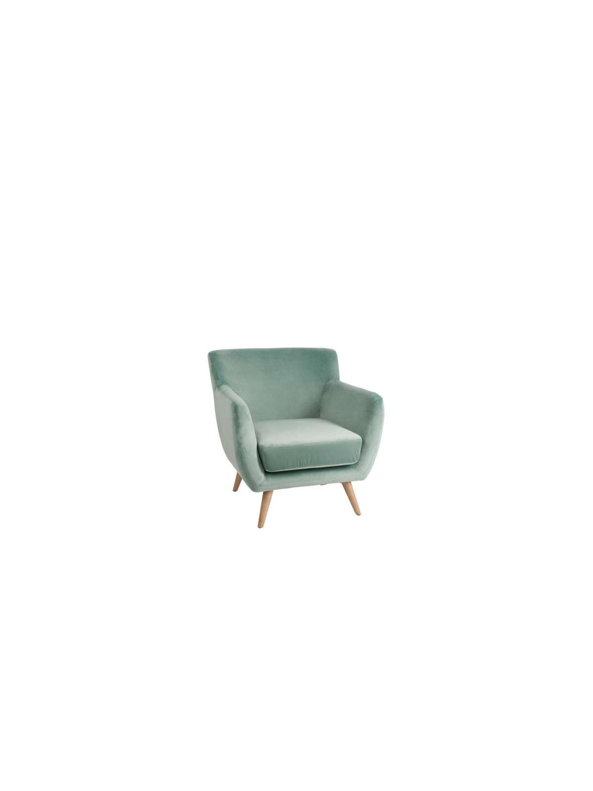 Fauteuil vintage en velours vert Jolipa