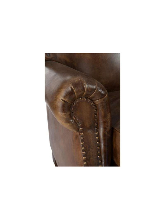 Fauteuil vintage cuir marron Jolipa Fauteuil vintage cuir marron Jolipa