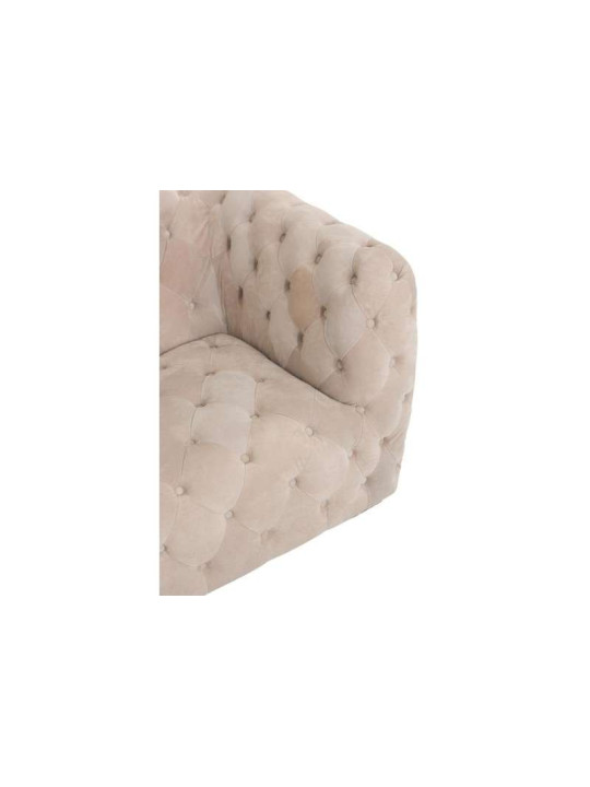 Canapé capitonné velours beige cubique