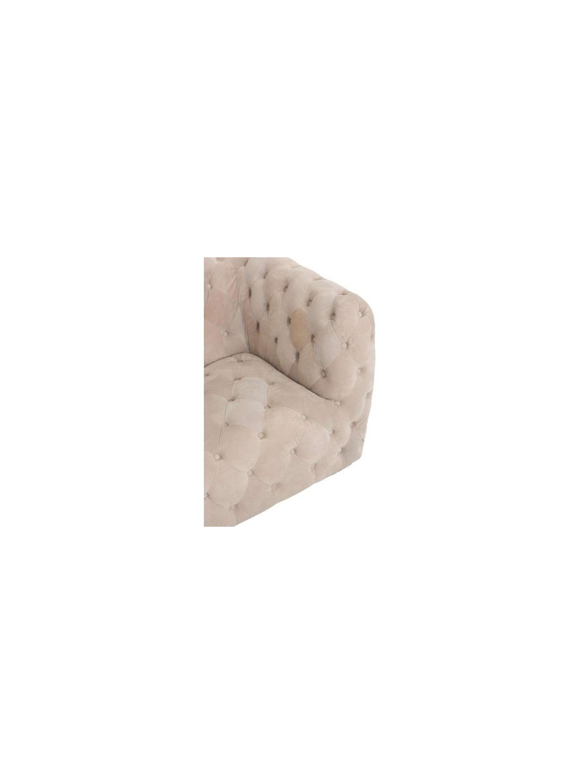 Canapé capitonné velours beige cubique